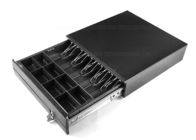 Chiny Black Locking USB Cash Drawer / Metal Cash Box With Lock 5 Bill Compartments 410E firma